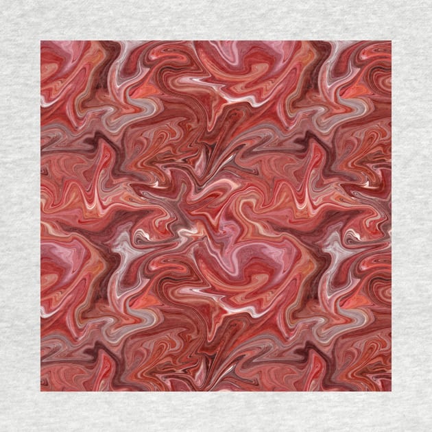 Red Silk Marble - Digital Liquid Paint by GenAumonier